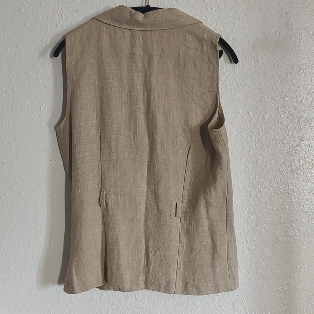 Fina Fina Vnt 100% Linen Top Collar Vest View 6